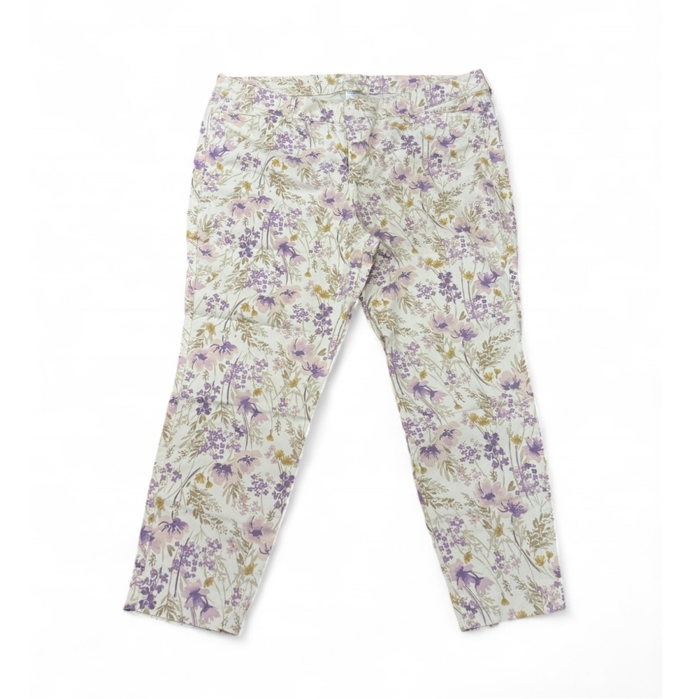 Old Navy Pixie - Cream and Purple Floral Pants